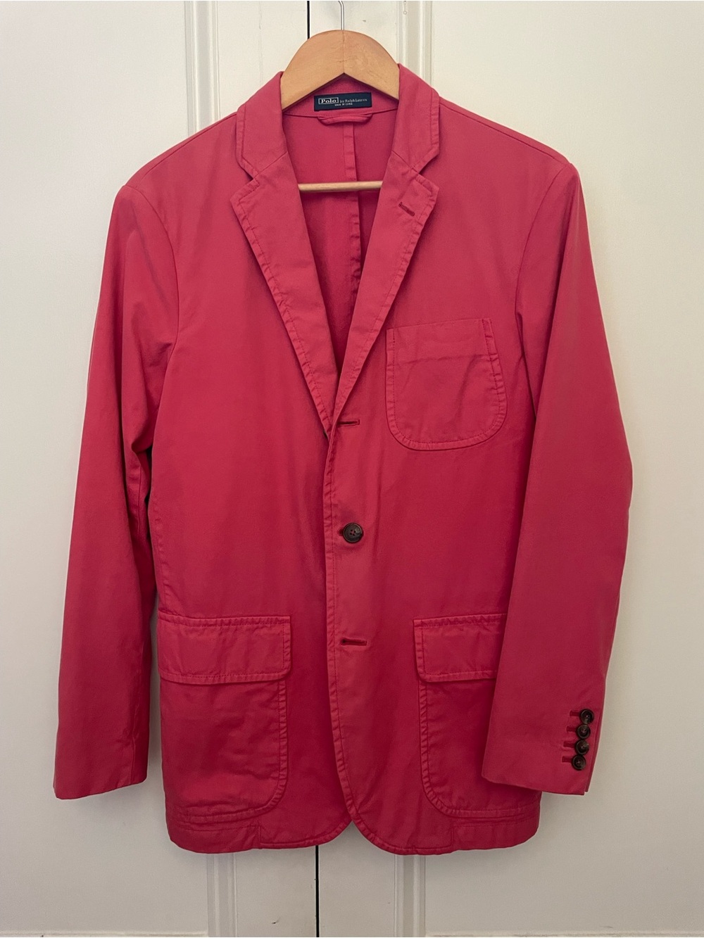 Vintage Polo by Ralph Lauren Coral Red Cotton Sportswear Jacket